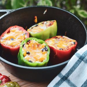 Stuffed peppers in a dutch oven